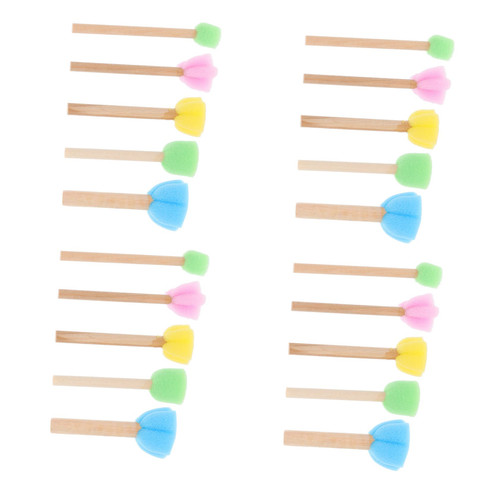 STOBOK 20pcs Painting Sponge Brush Round Paint Brush Foam Sponge Kid Tools Kids Tools Sponge Paint Brush for Kids Suits for Kids Tools for Kids Stencil Paint Wood Child Graffiti Set