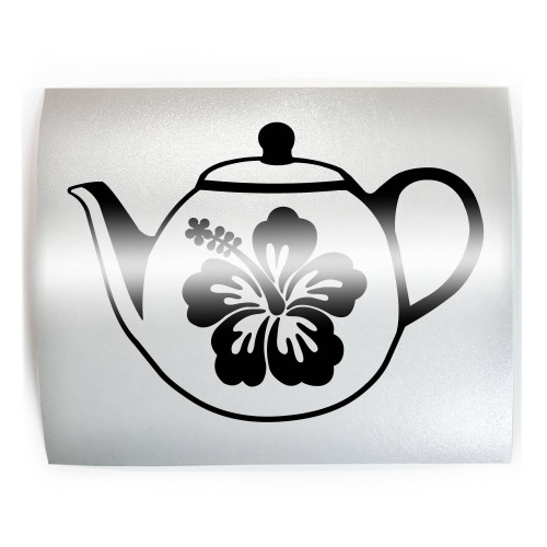 HIBISCUS Tea Pot Flower Hawaiian - PICK COLOR & SIZE - Vinyl Decal Sticker B