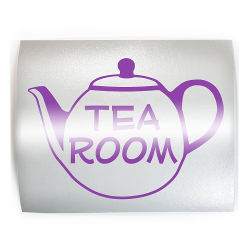 TEA ROOM Teapot - PICK COLOR & SIZE - Vinyl Decal Sticker H