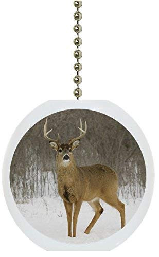 Carolina Hardware and Decor Deer in Snow Solid Ceramic Fan Pull