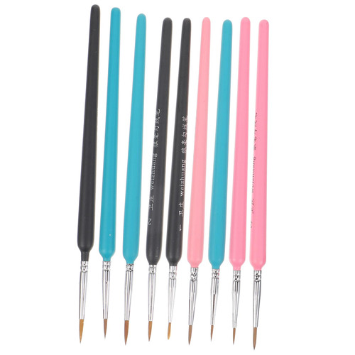 EXCEART 9pcs Set Watercolor Liner Micro Paint Brush Micro Brush Miniature Paint Fine Tip Paint Brush Tiny Paint Wooden Watercolor Brush Traditional Chinese Painting