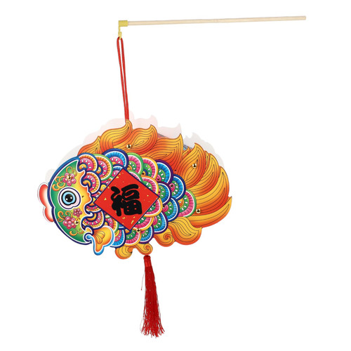 Angoily 1pc Fish Lantern Lunar New Year Lantern Chinese Fu Lights Chinese New Year Fish Ornament Chinese New Year Lantern Fish Shaped Paper Lantern Chinese Zodiac Child Cloth Cute Fish