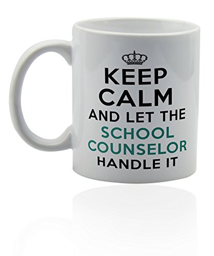 School counselor ceramic mug for coffee or tea 11 oz. Funny gag joke gift cup.
