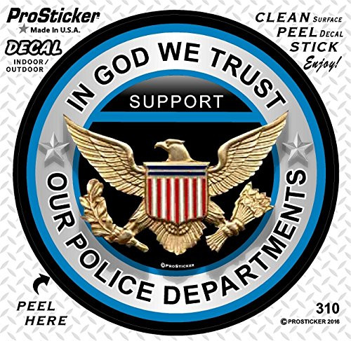 ProSticker 310.2PK (Two Pack) 4" Patriot Series in God We Trust, Support Our Police Departments Thin Blue Line Support Decal Sticker ProSticker 310.2PK (Two Pack) 4" Patriot Series in God We Trust, Support Our Police Departments Thin Blue Line Support Decal Sticker