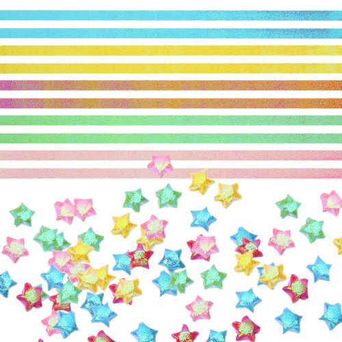 Gadpiparty 400pcs Origami Star Origami Paper Lucky Star Paper Strips Paper Star Strips Folding Origami Strip oragami Paper Color Paper Glitter Star Strips Paper Stars Celebrity Toolkit