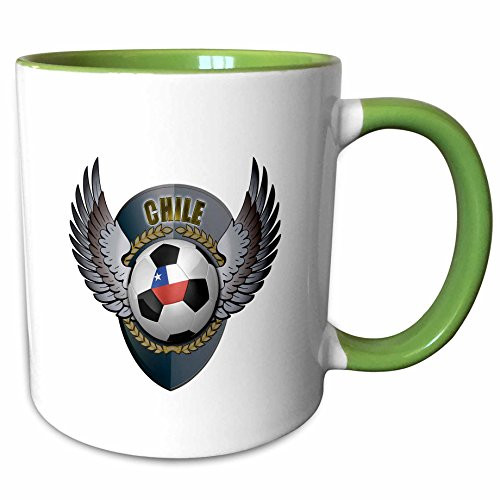 3dRose 158035_7 Chile soccer ball with crest team football Chilean Ceramic Mug Green/White 3dRose 158035_7 Chile soccer ball with crest team football Chilean Ceramic Mug Green/White