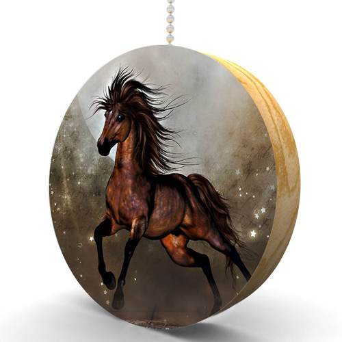 Celestial Horse Hardwood Oak Fan/Light Pull