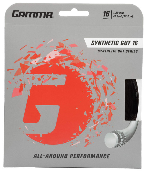 Gamma Synthetic Gut 16G Tennis String, Black