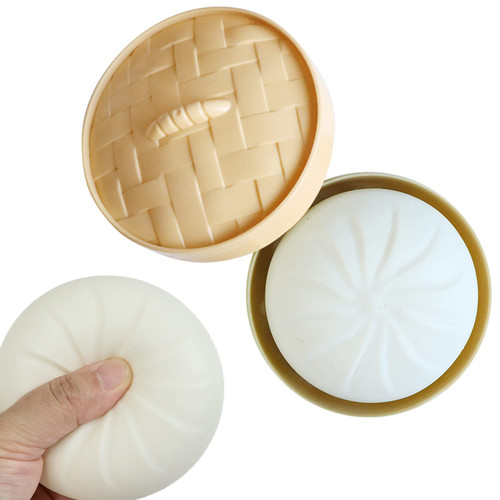 Dumpling Steamed Buns Squeeze Ball Squishy Toys Bao Bun Food Fidget Toys Stress Relief Sensory Toys