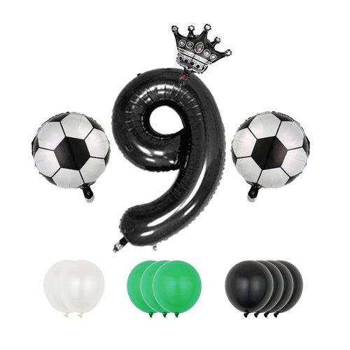 Soccer Balloon Set 9th Birthday Decoration Black Number 9 Foil Balloon Soccer Balloon Decoration Pull the flag Balloons for Children Boy Birthday Party Football Party Decoration-Football Balloons 9 Soccer Balloon Set 9th Birthday Decoration Black Number 9 Foil Balloon Soccer Balloon Decoration Pull the flag Balloons for Children Boy Birthday Party Football Party Decoration-Football Balloons 9