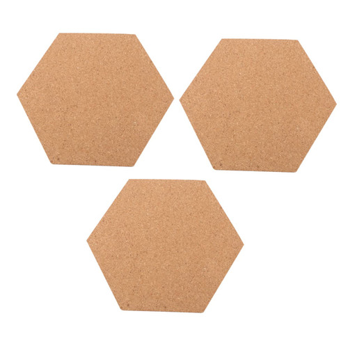 STOBOK 3pcs Bulletin Board Cork Wall Sticker Cork Board Wall Sticker Photo Sticker Paper Message Board Pin Board Cork Tiles Memos Mini Cork Board Photo Wall Sticker Hexagon Picture Bamboo
