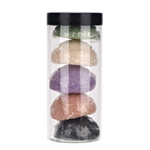 Konjac Sponge Set, 5 Colors Round Konjac Wash Puff Konjac Bath Sponges Facial Care Cleansing Konjac Sponge For Bath Sponges Gently Facial Puff