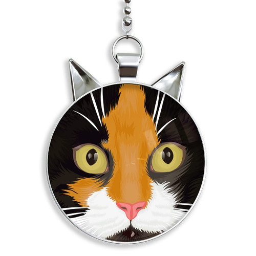 Gotham Decor Calico Cat Shaped Fan/Light Pull Pendant with Chain