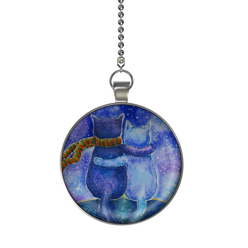 Gotham Decor Loving Cats in Winter Ceiling Fan and Light Pull Chain Pendant