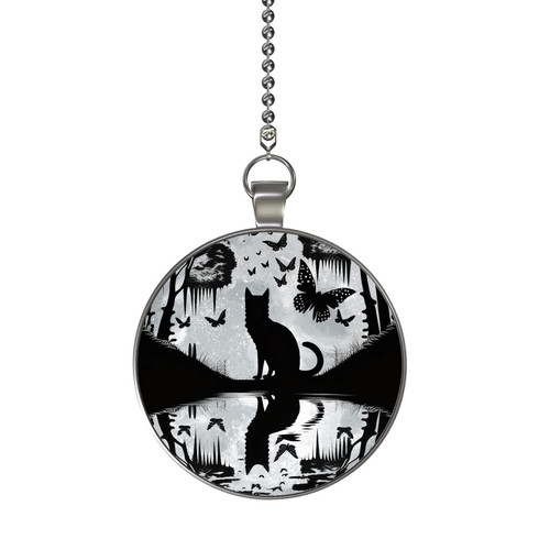 Gotham Decor Cat at The Butterfly Lake Glow in The Dark Ceiling Fan and Light Pull Chain Pendant