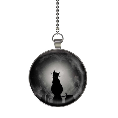 Gotham Decor Cat on The Fence Glow in The Dark Ceiling Fan and Light Pull Chain Pendant