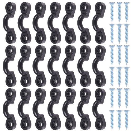 WEBEEDY 30 Pcs Kayak Pad Eye Kit Kayak Pad Eye Deck Loops Tie Down with Screws Kayak Handle Buckle Kayak Eyelets Hardware Accessories for Kayaks Canoes Boats