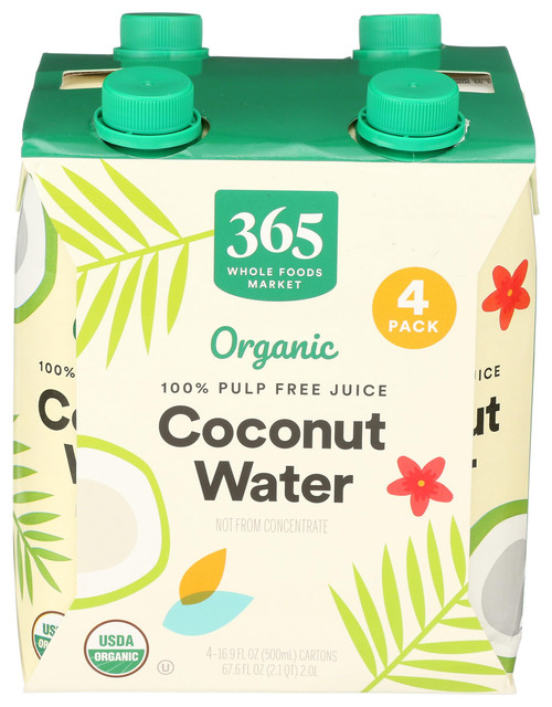 365 by Whole Foods Market, Organic Coconut Water 4 Pack, 67.6 Fl Oz
