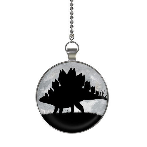 Gotham Decor Stegosaurus Moon Dinosaur Glow in The Dark Ceiling Fan and Light Pull Chain Pendant Single Sided