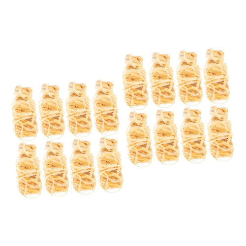 Kisangel 16 Pcs Combustion Wood Outdoor Fireplaces Charcoal Grill Accessory Camping Lighter Grill Fire Starter Fat Rope Stick Emergency Fire Starter Fatwood Barbecue Solid Wax