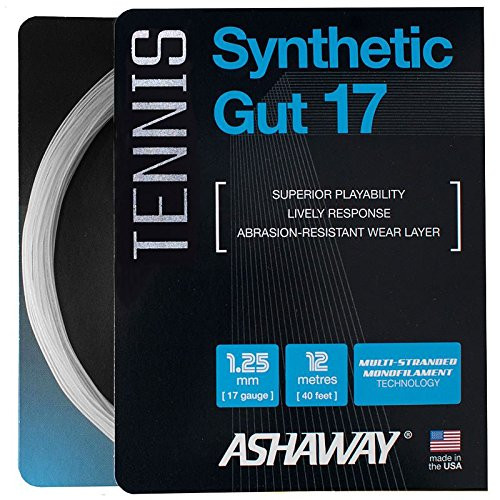 ASHAWAY Synthetic Gut 17G Tennis String White (White)