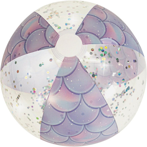 PoolCandy Mermaid Print Inflatable Toys Collection of Pool Floats, Beach Balls, Dipping Pools, Pool Rafts & More. (Mermaid Print Jumbo Beach Ball)