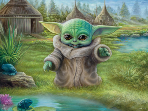 Ceaco - Thomas Kinkade - Star Wars - Mandalorian Connection - Childs Play - 500 Piece Jigsaw Puzzle