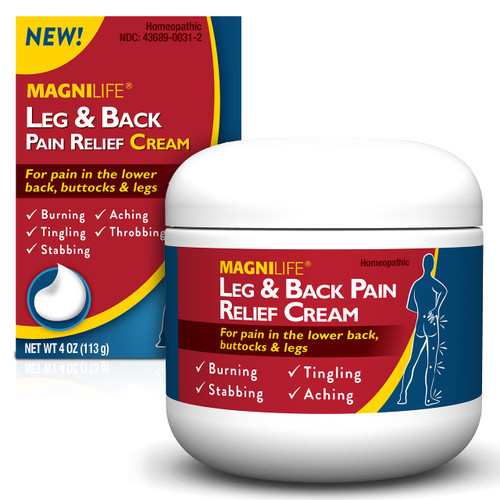 MagniLife Leg & Back Pain Relief Cream Relieves Burning, Tingling, Shooting, Stabbing Pains & Sciatica Symptoms - Fast-Acting & Deep Penetrating Non-Greasy Topical with Aloe & Calendula - 4oz MagniLife Leg & Back Pain Relief Cream Relieves Burning, Tingling, Shooting, Stabbing Pains & Sciatica Symptoms - Fast-Acting & Deep Penetrating Non-Greasy Topical with Aloe & Calendula - 4oz