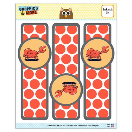 Crab Dubstep Funny Humor Set of 3 Glossy Laminated Bookmarks