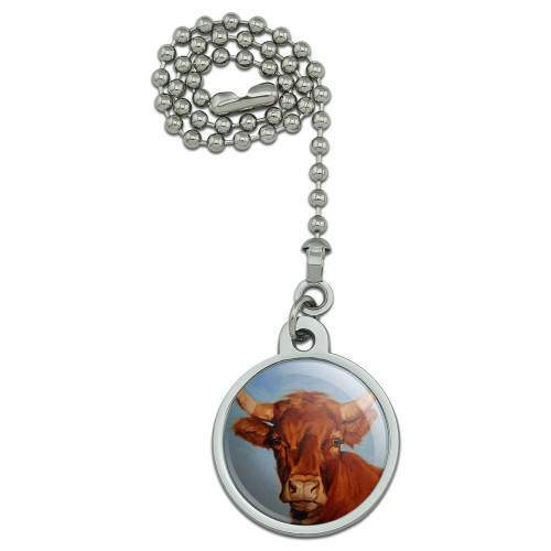 GRAPHICS & MORE Brown Cow Cattle Horns Ceiling Fan and Light Pull Chain