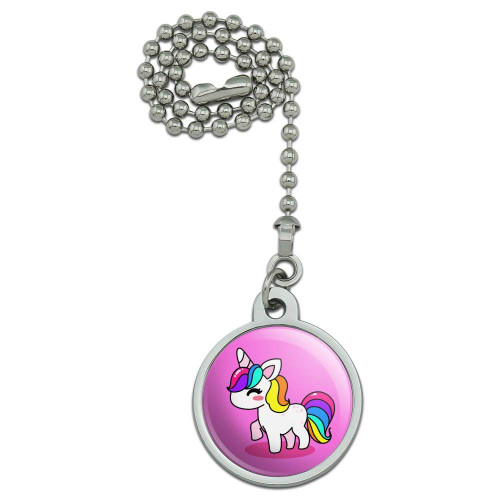 GRAPHICS & MORE Cute Kawaii Rainbow Unicorn Chibi Ceiling Fan and Light Pull Chain
