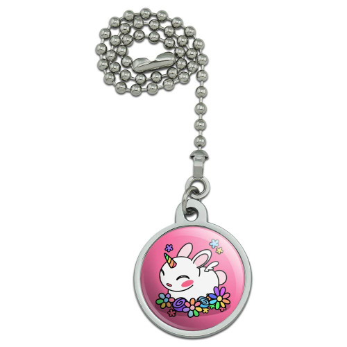 GRAPHICS & MORE Cute Unicorn Bunny Rabbit with Rainbow Flowers Ceiling Fan and Light Pull Chain