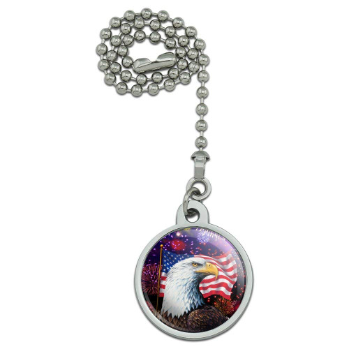 GRAPHICS & MORE Eagle Patriotic 4th of July Celebration American Flag Fireworks Ceiling Fan and Light Pull Chain