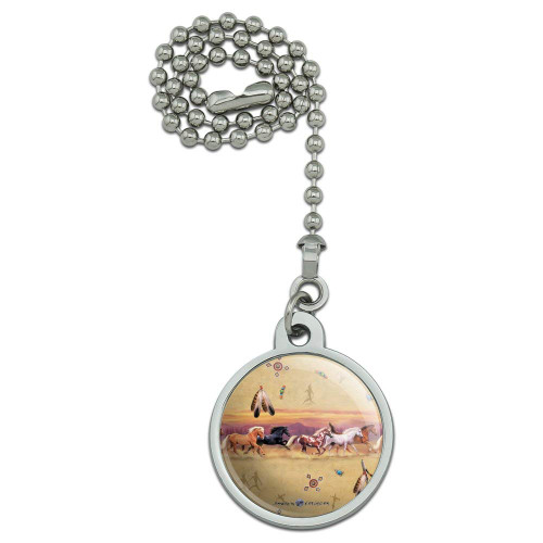 GRAPHICS & MORE Palamino Horses Running Border Pattern Ceiling Fan and Light Pull Chain