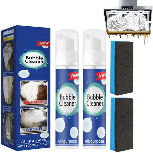 CROOT 2 Pack Bubble Cleaner Foam, All Purpose Bubble Cleaner Kitchen Deep Cleaning Spray, All-purpose Rinse-free Cleaning Spray, Stubborn Grease & Grime Remover Bubble Spray(2 * 100ml/3.52 Fl Oz) CROOT 2 Pack Bubble Cleaner Foam, All Purpose Bubble Cleaner Kitchen Deep Cleaning Spray, All-purpose Rinse-free Cleaning Spray, Stubborn Grease & Grime Remover Bubble Spray(2 * 100ml/3.52 Fl Oz)