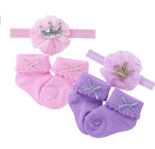 Reborn Baby Doll Accessories Shoes 4 Piece Set for 18-24 inch Newborn Reborn Dolls Include Socks and Headband