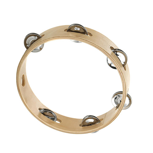 Toyvian Rattle Tambourine Circle Musical Instrument Ching Ring Tambourine Hand Tambourine Percussion Hand Drum Small Tambourine Percussion Key Ring Tambourine Metal Wooden Child