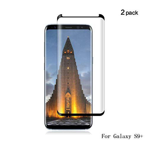 [2 Pack] Samsung Galaxy S9 Plus [Full Coverage][3D Curved][9H Hardness][Bubble-Free] Tempered Glass Screen Protector for Galaxy S9 Plus Clear Film