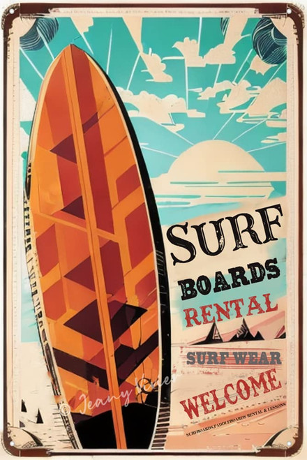Zomyto Surf Wear Decor Surfboards Rental Welcome Tin Sign, Summer Vintage Tin Signs Wall Decor, Retro Metal Sign for Outdoor Indoor Home Beach Garden Tub Bar Cafes Gate Fence 12x8 Inches Zomyto Surf Wear Decor Surfboards Rental Welcome Tin Sign, Summer Vintage Tin Signs Wall Decor, Retro Metal Sign for Outdoor Indoor Home Beach Garden Tub Bar Cafes Gate Fence 12x8 Inches