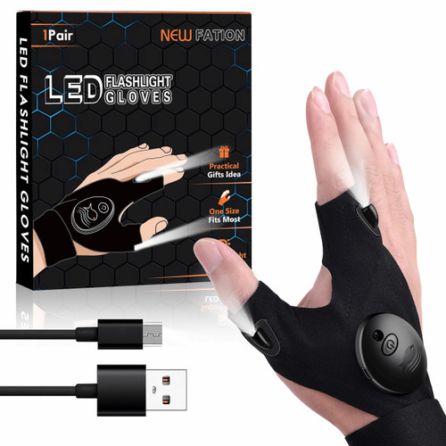 LED Flashlight Gloves Gifts for Men - Stocking Stuffers for Men Women Christmas Birthday Gifts for Dad Husband Him, Car Guy Unique Tool Cool Gadgets for Men Camping Accessories Fishing (Midnight) LED Flashlight Gloves Gifts for Men - Stocking Stuffers for Men Women Christmas Birthday Gifts for Dad Husband Him, Car Guy Unique Tool Cool Gadgets for Men Camping Accessories Fishing (Midnight)