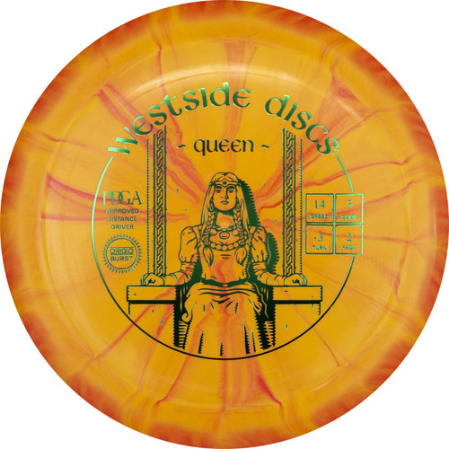 Westside Discs Origio Burst Queen Disc Golf Driver, Men and Women, Maximum Distance Frisbee Golf Disc, Great for Beginners, Easy to Throw, 176g, Stamp Color and Burst Pattern Will Vary, Orange