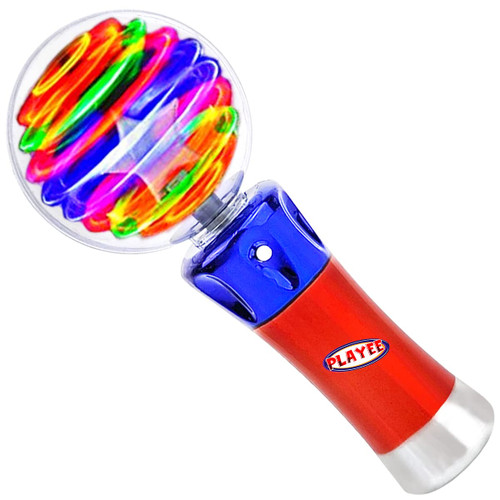 Light Up Magic Ball Toy Wand for Kids - Rotating Flashing LED Spinning Wand for Boys and Girls - Autism Sensory Toys - Thrilling Spinning Light Show - Birthday Party Favor, Carnival Prizes for Kids