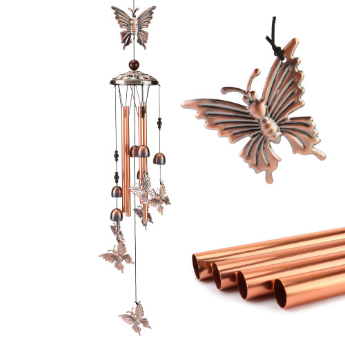 Wind Chime for Outside, Butterfly Wind Chime with 4 Aluminum Tube, 35" Deep Tone Metal Wind Chime, Outdoor Sympathy Wind Chime, Memorial Wind Chime Gift for Mom Women Grandma Garden Patio Decor Wind Chime for Outside, Butterfly Wind Chime with 4 Aluminum Tube, 35" Deep Tone Metal Wind Chime, Outdoor Sympathy Wind Chime, Memorial Wind Chime Gift for Mom Women Grandma Garden Patio Decor
