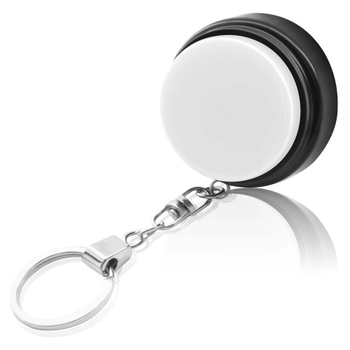 Recordable Talking Button with Keychain, 20s Voice Recording Time Sound Button Answer Buzzers Funny Buttons Record Your Own Words - White and Black (Battery Included), 2 x 2 x 1.4