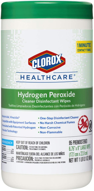 CloroxPro Healthcare Hydrogen Peroxide Cleaner Disinfectant Wipes, Healthcare Cleaning and Industrial Cleaning, Clorox Wipes, 95 Count - 30824 CloroxPro Healthcare Hydrogen Peroxide Cleaner Disinfectant Wipes, Healthcare Cleaning and Industrial Cleaning, Clorox Wipes, 95 Count - 30824
