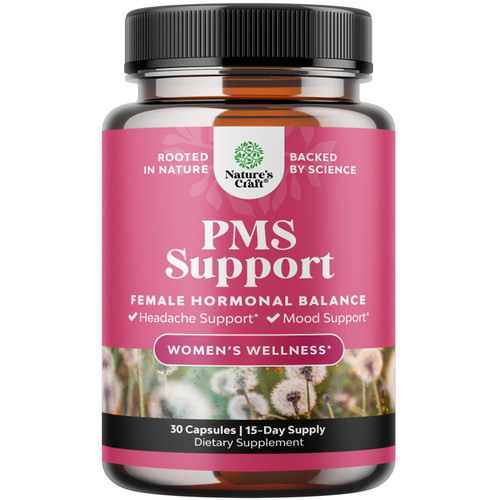 Advanced PMS Support Supplement for Women - Multibenefit PMS Relief Complex for Low Energy Mood Support Period Cramps and Bloating Relief for Women - Menstrual Hormonal Balance for Women - 30 Capsules Advanced PMS Support Supplement for Women - Multibenefit PMS Relief Complex for Low Energy Mood Support Period Cramps and Bloating Relief for Women - Menstrual Hormonal Balance for Women - 30 Capsules