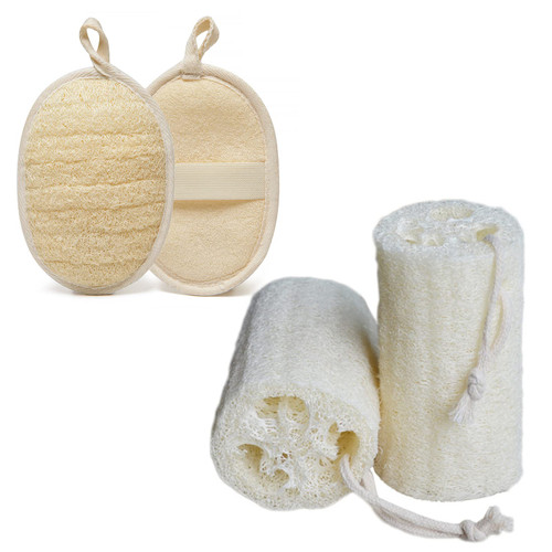 Natural Loofah Sponge Exfoliating Body Scrubber Exfoliating Loofah Pad for Shower,Dishwashing Loofah (2 Pack Sponge +2 Pack Pads) Natural Loofah Sponge Exfoliating Body Scrubber Exfoliating Loofah Pad for Shower,Dishwashing Loofah (2 Pack Sponge +2 Pack Pads)