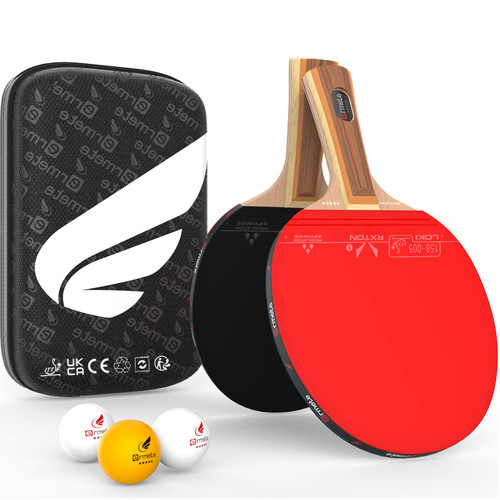Ermete Ping Pong Paddles Set, 4 Player Table Tennis Paddles Kit, ITTF Approval Rubber Table Tennis Rackets, 8 Ping Pong Balls, Storage Case, Portable Ping Pong Set for Indoor& Outdoor Games Ermete Ping Pong Paddles Set, 4 Player Table Tennis Paddles Kit, ITTF Approval Rubber Table Tennis Rackets, 8 Ping Pong Balls, Storage Case, Portable Ping Pong Set for Indoor& Outdoor Games