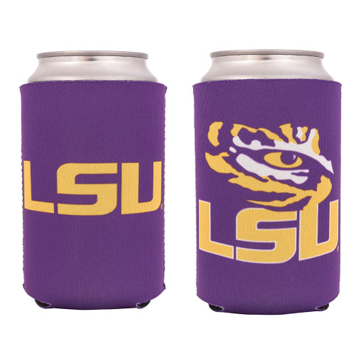 LSU Louisiana State University Can Insulator Beverage Cooler 2 Pack Foam Beverage Holder Tigers Geaux (2 Pack Can)