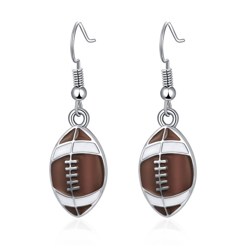 RUOFFETA Sport Ball Dangle Earrings, Football Earrings, Basketball Earrings Soccer Volleyball Baseball Earrings for Women Fan Gift(Football Coffee) RUOFFETA Sport Ball Dangle Earrings, Football Earrings, Basketball Earrings Soccer Volleyball Baseball Earrings for Women Fan Gift(Football Coffee)